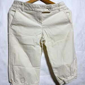 LOFT Cream Corduroy Petite Capri (60cm Length)